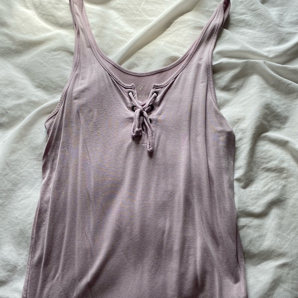 American Eagle Soft & Sexy lilac tie up tank top Size: Medium